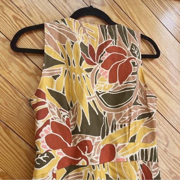 Sezane Mathilda Wrap Midi Dress Tropical Floral - Picture 8 of 9